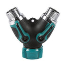 2-Way Y Water Hose Tap Connector On/Off Valve Garden Splitter Irrigation