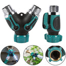 2-Way Y Water Hose Tap Connector On/Off Valve Garden Splitter Irrigation