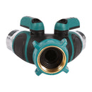 2-Way Y Water Hose Tap Connector On/Off Valve Garden Splitter Irrigation