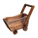 Wood Flower Pot Cartoon Cart Planter Storage Box Plant Bed Patio 37cm Brown