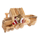 Wooden Cartoon Train Shape Pot Flower Succulent Planter Garden Outdoor Decor