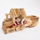 Wooden Cartoon Train Shape Pot Flower Succulent Planter Garden Outdoor Decor