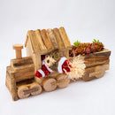 Wooden Cartoon Train Shape Pot Flower Succulent Planter Garden Outdoor Decor