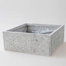 Wooden Engraved Floral Pot Flower Succulents Planter Garden Outdoor Decor