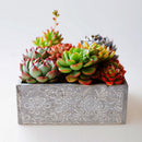 Wooden Engraved Floral Pot Flower Succulents Planter Garden Outdoor Decor