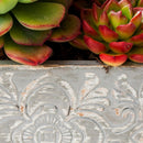 Wooden Engraved Floral Pot Flower Succulents Planter Garden Outdoor Decor