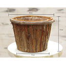Wooden Bucket Style Pot Flower Succulents Planter Garden Outdoor Decor 15cm