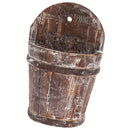 Wooden Bucket Style Pot Flower Succulents Planter Garden Hanging Decor