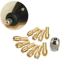 0.5-3.2mm Brass Collet Drill Chuck For Rotary Tools Electric Grinding Drill Collect Chuck Holder Pack of 10 (4.8mm Shank Dia.)