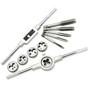 12Piece Metric Tap Wrench and Die Set M3-M12 Nut Bolt Alloy Metal Hand Tools