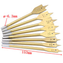 8 pieces HSS Metric 10-25mm Titanium Coated Drill Bit Woodworking Flat Drill