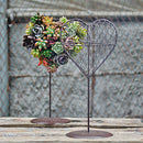 Iron Wire Heart Frame Stand Succulent Pot Metal Hanging Planter Plant Holder