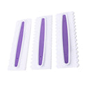 3 Piece Cake Icing Comb Plastic Sugar Craft Cream Scrapers Baking Tool