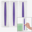 3 Piece Cake Icing Comb Plastic Sugar Craft Cream Scrapers Baking Tool