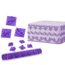 19 Piece Fondant Flower Vine Pattern Mould Cake Decorating Mold Cutter