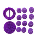 14 Piece Plastic Cupcake Heart Theme Mould Cake Paste Decorating Mold Cutter