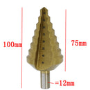 12mm Shank Titanium HSS Large Step Cone Drill Bit Hole Cutter Tool 10-45mm