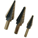 3Pieces Large Cone High Speed Steel Step Hole Cutting Drill Bit Set Cutter