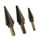 3Pieces Large Cone High Speed Steel Step Hole Cutting Drill Bit Set Cutter