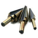 3Pieces Large Cone High Speed Steel Step Hole Cutting Drill Bit Set Cutter