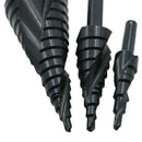 3 Pieces HSS Spiral Groove Step Cone Drill Metal Hole Cutter Bit Set 4-32mm