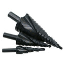 3 Pieces HSS Spiral Groove Step Cone Drill Metal Hole Cutter Bit Set 4-32mm