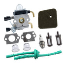 Carburetor + Air Filter + Fuel Line + Spark Plug + Primer Bulb + Gasket Parts
