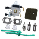 Carburetor + Air Filter + Fuel Line + Spark Plug + Primer Bulb + Gasket Parts