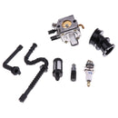 7 pieces Total Parts Carburetor & Intake Manifold Oil Fuel Line Fuel Filter