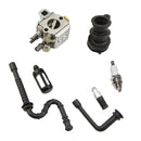7 pieces Total Parts Carburetor & Intake Manifold Oil Fuel Line Fuel Filter