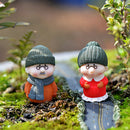 2 Pair Winter Old Couple Miniature Fairy Garden Bonsai Micro Landscape Decor