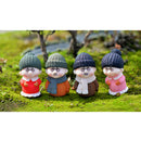 2 Pair Winter Old Couple Miniature Fairy Garden Bonsai Micro Landscape Decor