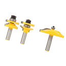 1/2-Inch Shank Large Reversible Crown Molding 3 Bit Router Bit Set Tungsten Carbide Tip Wood Case Tool Milling Cutter