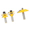 1/2-Inch Shank Large Reversible Crown Molding 3 Bit Router Bit Set Tungsten Carbide Tip Wood Case Tool Milling Cutter
