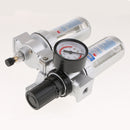 3 In 1 Twin Air Filter Pressure Regulator Gauge Kit Water/Oil Trap Separator