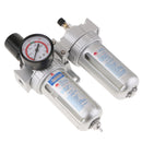 3 In 1 Twin Air Filter Pressure Regulator Gauge Kit Water/Oil Trap Separator