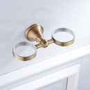 Bathroom Double Tumbler Holders Wall-mounted Toothbrush Holder Antique Style