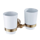 Bathroom Double Tumbler Holders Wall-mounted Toothbrush Holder Antique Style