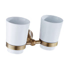 Bathroom Double Tumbler Holders Wall-mounted Toothbrush Holder Antique Style