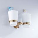 Bathroom Double Tumbler Holders Wall-mounted Toothbrush Holder Antique Style
