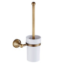 Anqitue Full Copper Toilet Brush/Toilet Brush Shelf /Ceramic Toilet Cup Set