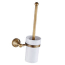 Anqitue Full Copper Toilet Brush/Toilet Brush Shelf /Ceramic Toilet Cup Set