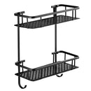 Corner Brass Black Shelf Storage Shower Bath Bathroom Shampoo Organiser