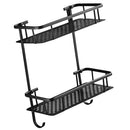 Corner Brass Black Shelf Storage Shower Bath Bathroom Shampoo Organiser