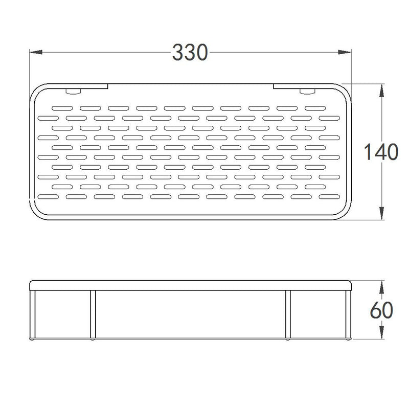 1 Tier Corner Shower Basket Bathroom Rectangle Shelf Rack Organiser Storage
