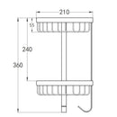2 Tiers Corner Shelf Storage Shower Bath Bathroom Caddy Organiser with Hook