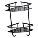 Double Black Brass Bathroom Storage Corner Walll Mounted Shelf Shower Shelf
