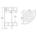 Double Black Brass Bathroom Storage Corner Walll Mounted Shelf Shower Shelf