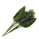 2 Piece Artificial Real Touch Taro Leaves Plant Foliage Garden Decor Green