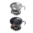 Reusable Portable Durable Stainless Steel Pour Over Cone Dripper Coffee Filter Strainer Holder Silver